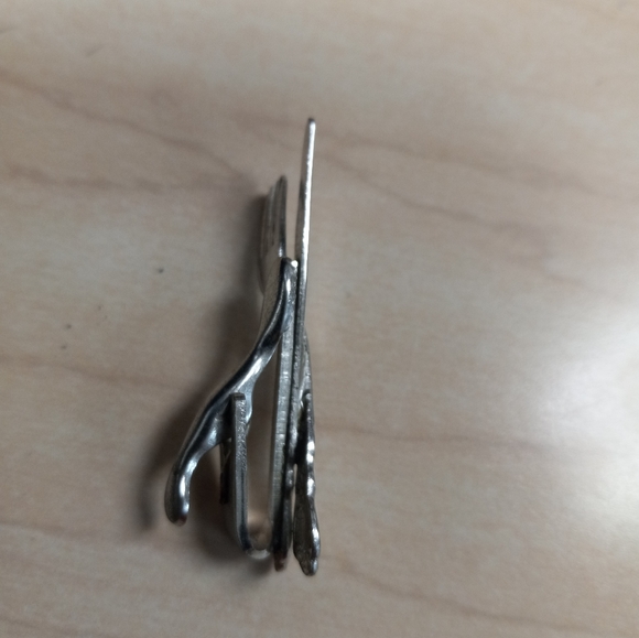 Vintage Silverware Spoon & Knife Brooch Jewelry Accessory Pin Preppy Neck Tie - Picture 10 of 13